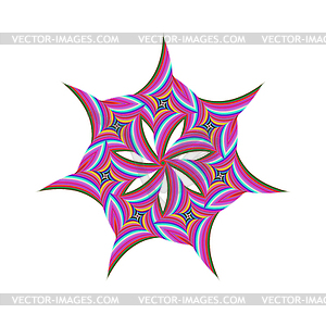 Striped rotated fractal circular symbol design - vector image