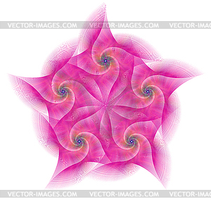 Pink abstract circular fractal shape design - vector clipart