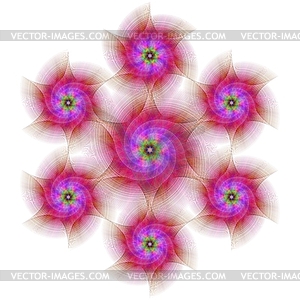 Geometric fractal star design - vector clip art