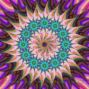 Abstract colorful fractal flower star background - vector image