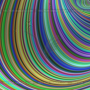 Colorful striped curves - abstract fractal design - vector image