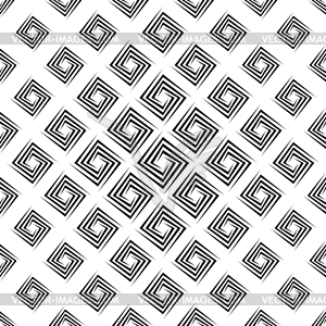 Monochrome seamless cornered polygon pattern - stock vector clipart