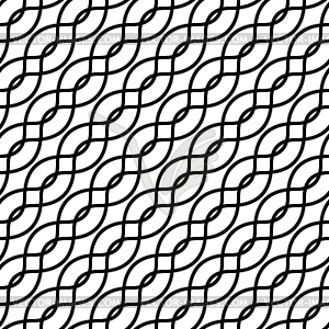 Seamless monochromatic curved pattern - vector clipart