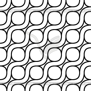 Seamless monochrome curved pattern - vector image