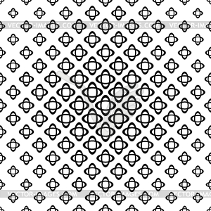 Seamless monochrome double ellipse pattern - vector clipart