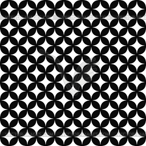 Seamless monochrome curved shape pattern design - vector image