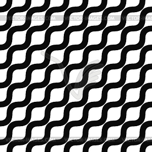 Seamless monochrome angular wave pattern - vector clipart