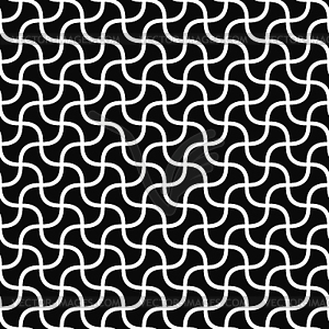 Monochromatic seamless curved shape pattern - vector clipart