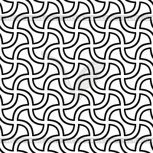 Seamless monochrome curved shape pattern - vector image