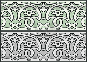 Decorative borders vintage style silver - vector image