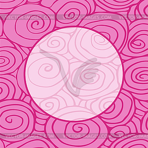 Wave hand-drawn pattern, waves frame circle abstrac - vector image