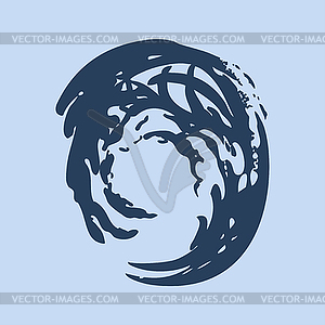 Wave circle background - vector clip art