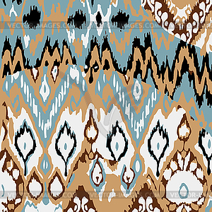 Colored seamless ethnic print pattern - vector clipart