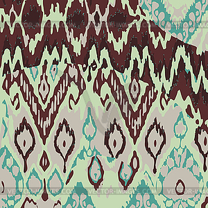 Colored seamless ethnic print pattern - vector clipart