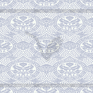 Seamless floral antique pattern with interlacing - color vector clipart