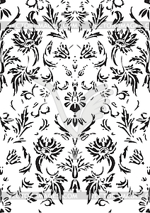 Seamless floral damask background - vector clipart