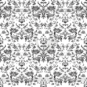 Seamless floral damask background - vector image