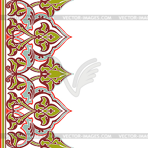 Ornate seamless border in Eastern style - color vector clipart