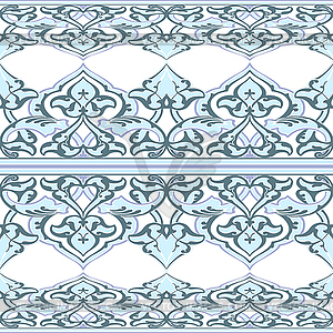 Ornate seamless floral pattern in Eastern style - color vector clipart