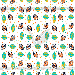 Seamless pattern with multicolored leaf on dark - vector clip art