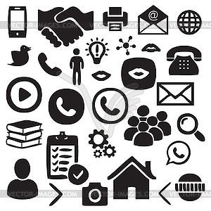 Social, Network icon set - vector clip art