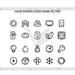 Set of web thin lines icons home - vector clipart / vector image