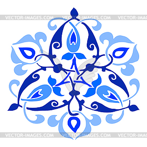 Ornamental round flower silhouette pattern - vector clipart