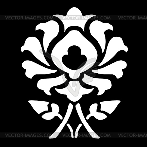 Ornamental flower silhouette pattern - vector clipart