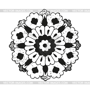 Vector round oriental flower vintage - vector clipart