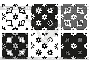 Vector set of seamless floral patterns - vector clip art