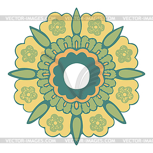 Ornamental round flower vintage pattern - vector image