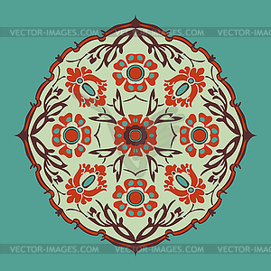 Black and white round flower abstract - vector clip art