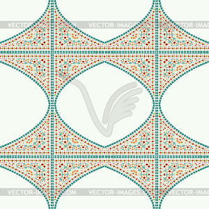 Geometric corner frame pattern ethnic tile - vector clip art