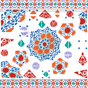 Geometric pattern ethnic colorful background - vector image