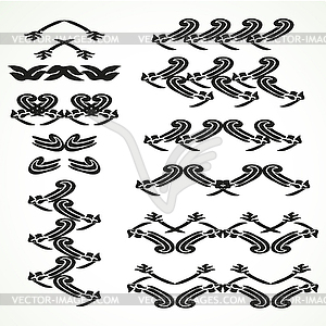 Vintage border curled set seamless  - vector clip art