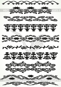 Border floral set seamless vector illustration - vector clipart