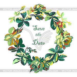 Sketch floral of wreath with roses. Save d - vector image