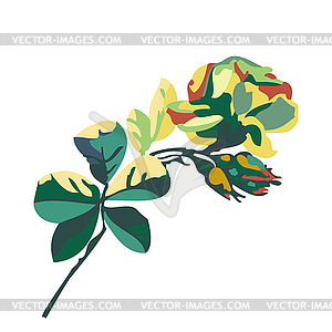 Of beautiful floral bouquet with flowers roses and - vector image