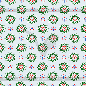 Simple seamless minimalistic floral winter pattern - vector image