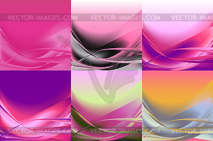 Set of wavy banners horizontal colorful - vector clipart