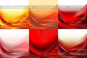 Set of wavy banners horizontal colorful - vector image