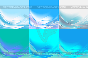 Set of wavy banners horizontal colorful - vector image