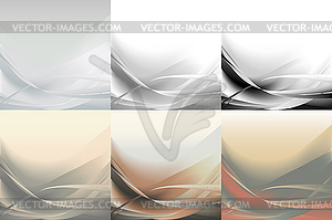 Set of wavy banners horizontal colorful - vector clip art