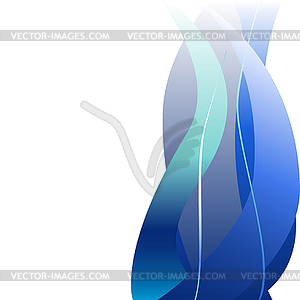 Blue fiery flame smoke abstract background - vector clipart