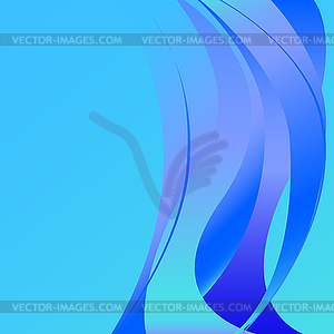 Blue fiery flame smoke isolated  - color vector clipart