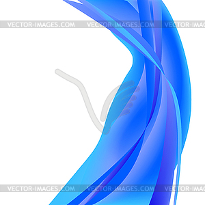 Blue light bright abstract wave on isolated  - royalty-free vector clipart