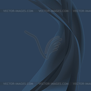 Blue dark abstract wave on isolated blue - vector image