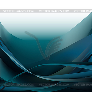 Waves abstract background blue dark - vector image