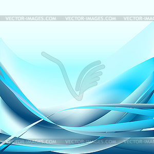 Waves abstract background blue - vector image