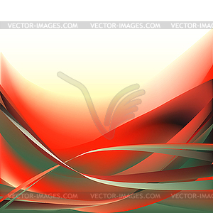 Colorful red abstract waves - vector image